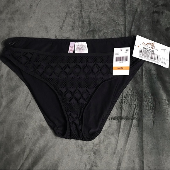 Becca By Rebecca Virtue Colorplay Crochet Hipster Swim Bottom Size S Black - Picture 3 of 14